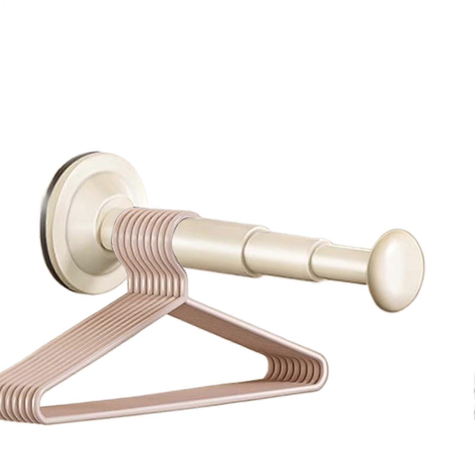 Over the Door Clothes Drying Rack Foldable SpaceSaving Telescopic Wall Mounted Hanger Creamy