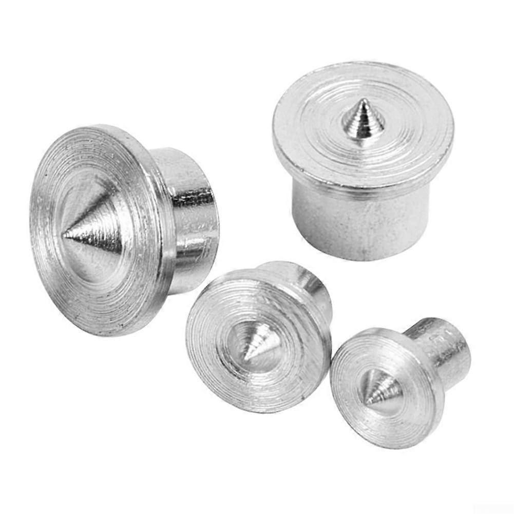 4PCS Solid Steel Dowel Center Pins Set for Precise Woodworking Alignment with Chrome Plated Finish
