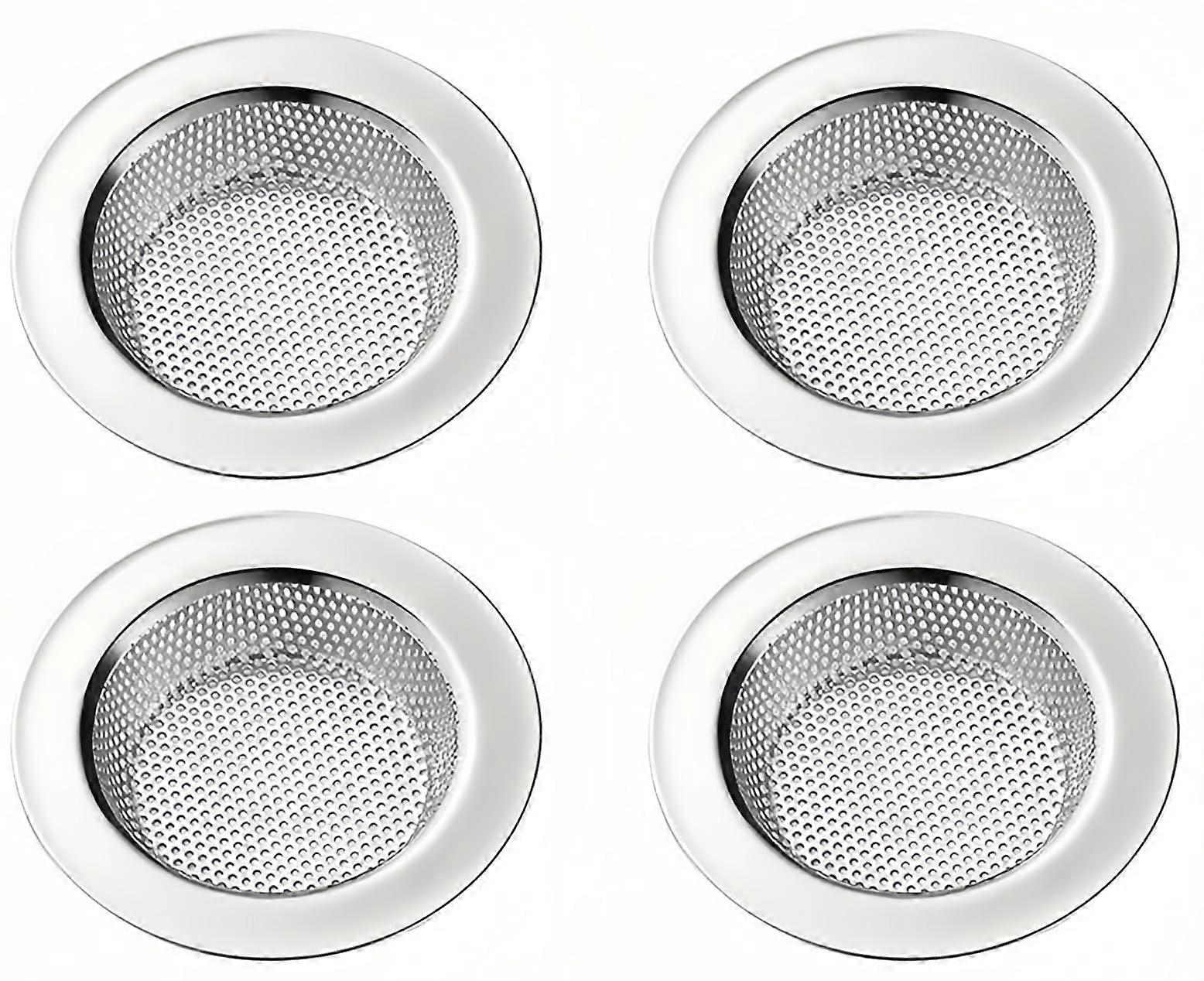 4 Pack Stainless Steel Kitchen Sink Strainer, RustProof Double Layer Edge, Large 4.35in Diameter