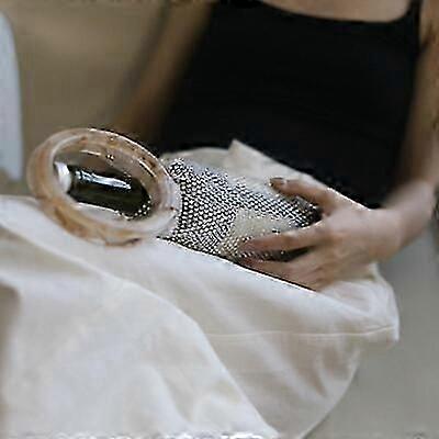 Stylish Resin Handle Wine Pouch Mesh And Embedded Rhinestones Bottle Versatile
