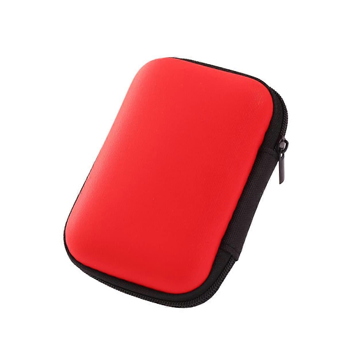 Electronics Organizer Case Waterproof EVA Travel Cable Storage Pouch with Mesh Pocket Red