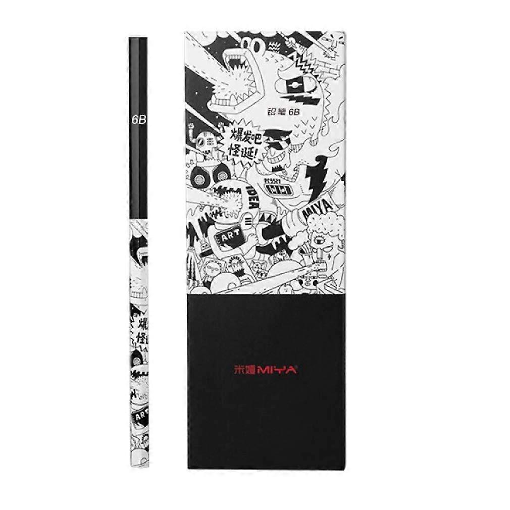 6B Charcoal Pencils for Sketching and Painting,  Purity Graphite Core, Hexagonal Grip