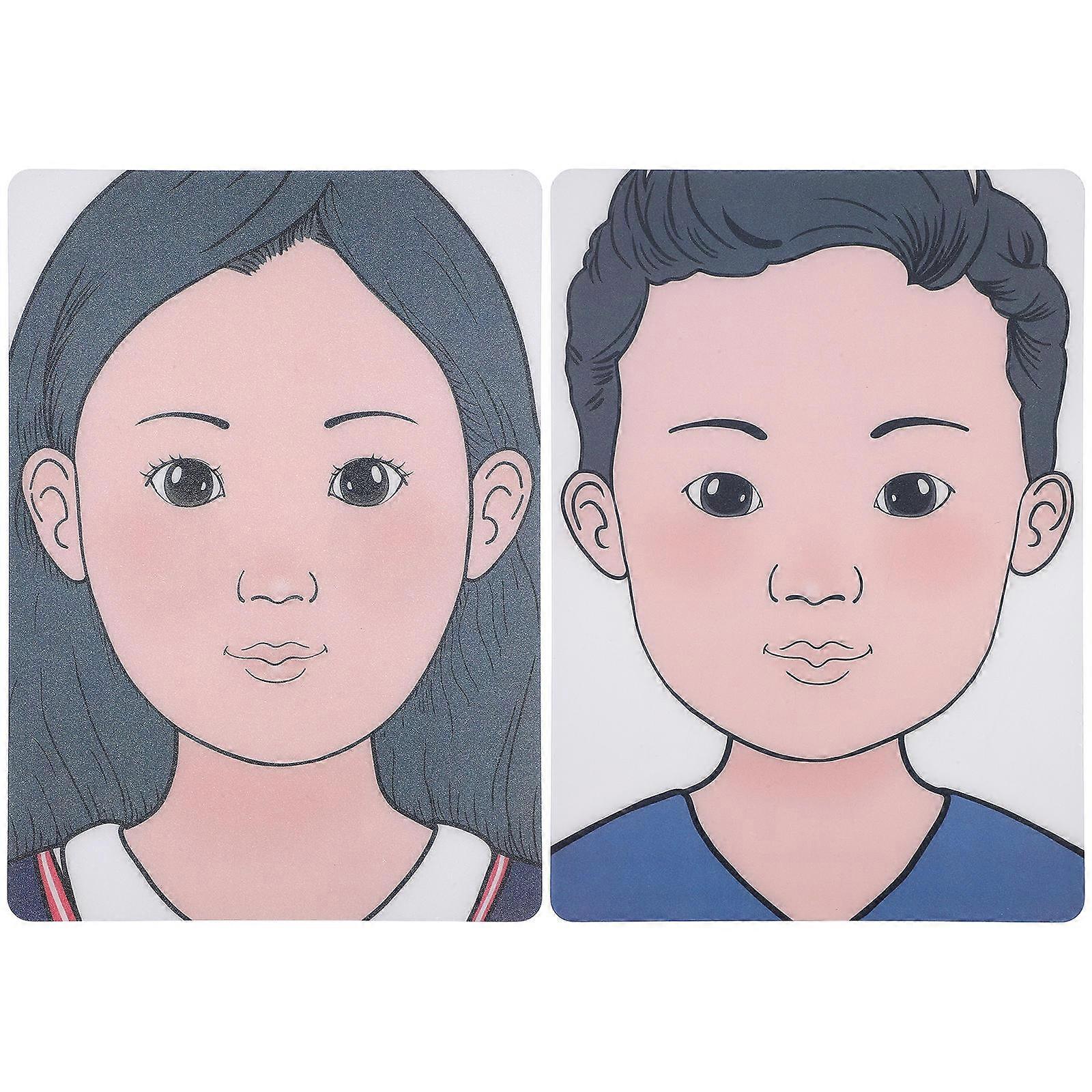 Makeup Practice Face Painting Board Plastic Training Tool for Eye Shadow Practice Embroidery Competitions 2Pcs