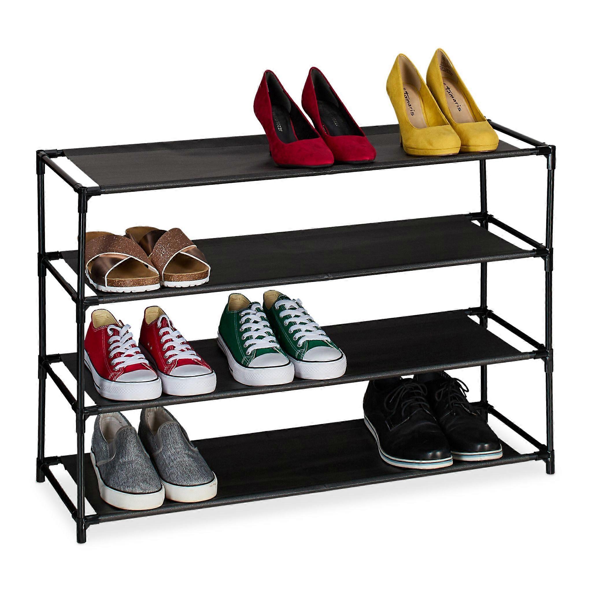 Shoe rack with fabric levels