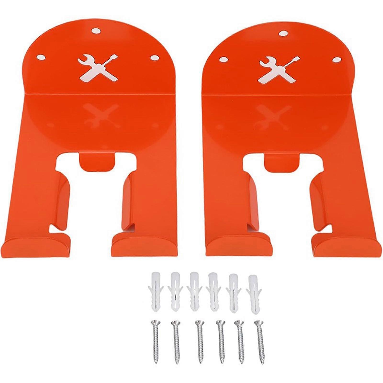 Lawn Mower Storage Rack Wall Mounted Vertical Space Saving Durable Metal Dual Holder Set