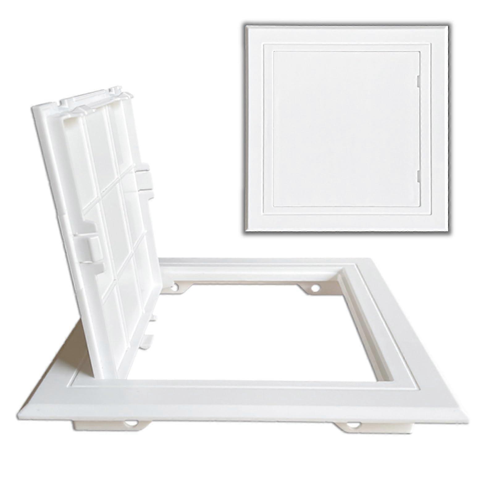 14x14cm White Plastic Access Panel Wall Access Door SelfAdhesive for Bathroom Kitchen Garage