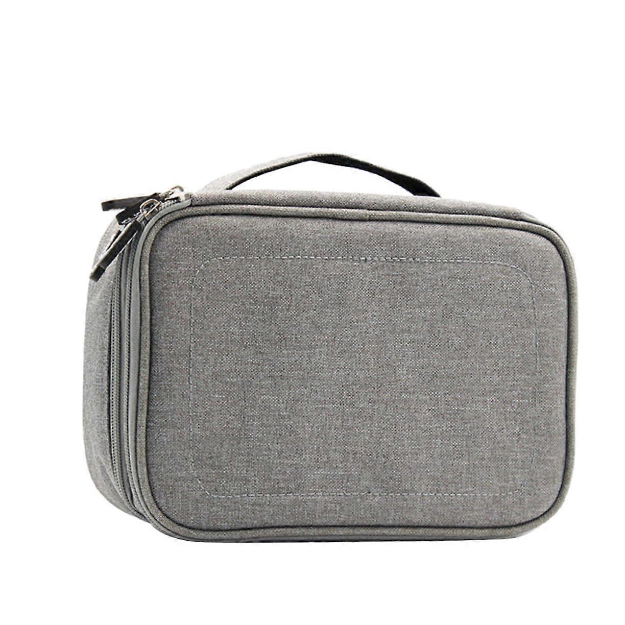 Electronics Organizer Double Layer Travel Electronics Case with Cable Management Gray Lightweight