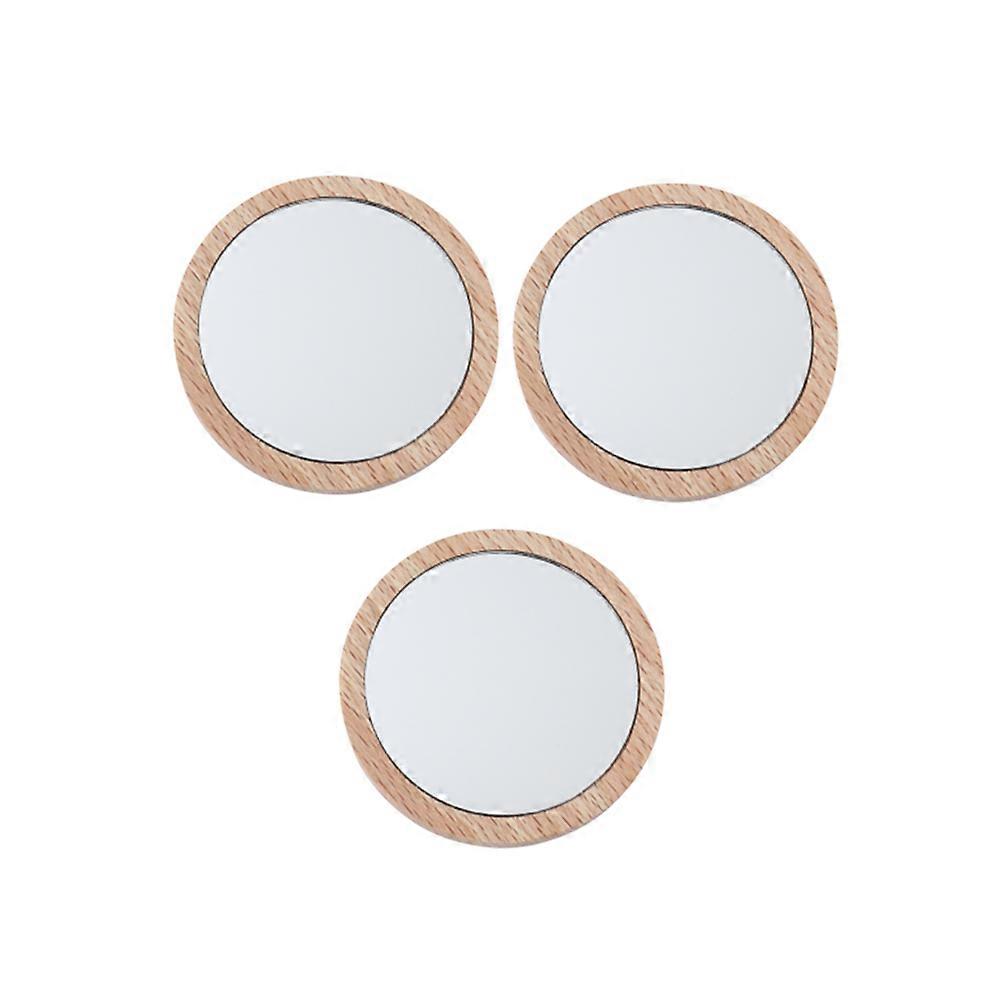 Makeup Mirror Cosmetic Round Mini Mirror for Outdoor Use 3Pcs Portable