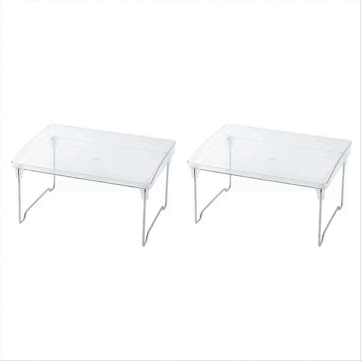 2PCS Transparent Desktop Shelf, Cup Holder, Foldable Shelf
