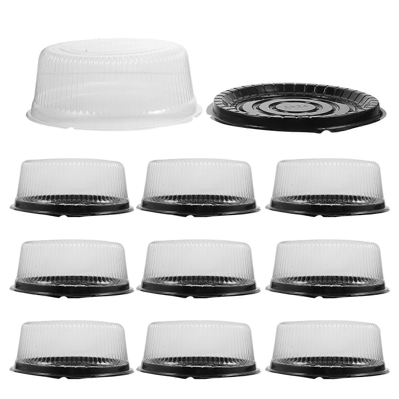 Reusable Cake Boxes Plastic Round Cake Container for Storage Use 10Pcs