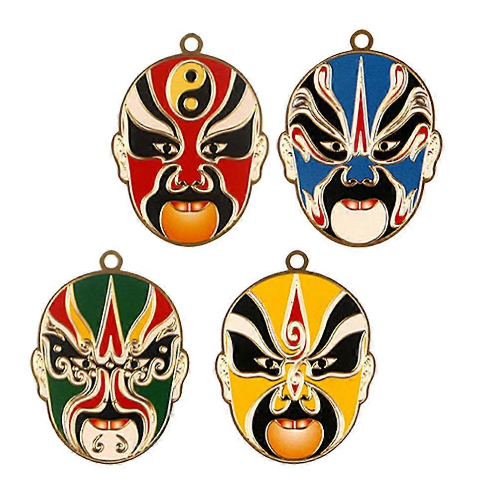 Peking Opera Face Mask Bookmark Metal Bookmarks for 8Pcs Gift Set