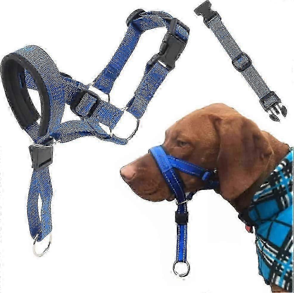 Reflective Adjustable No-Pull Dog Head Halter with Safety Strap