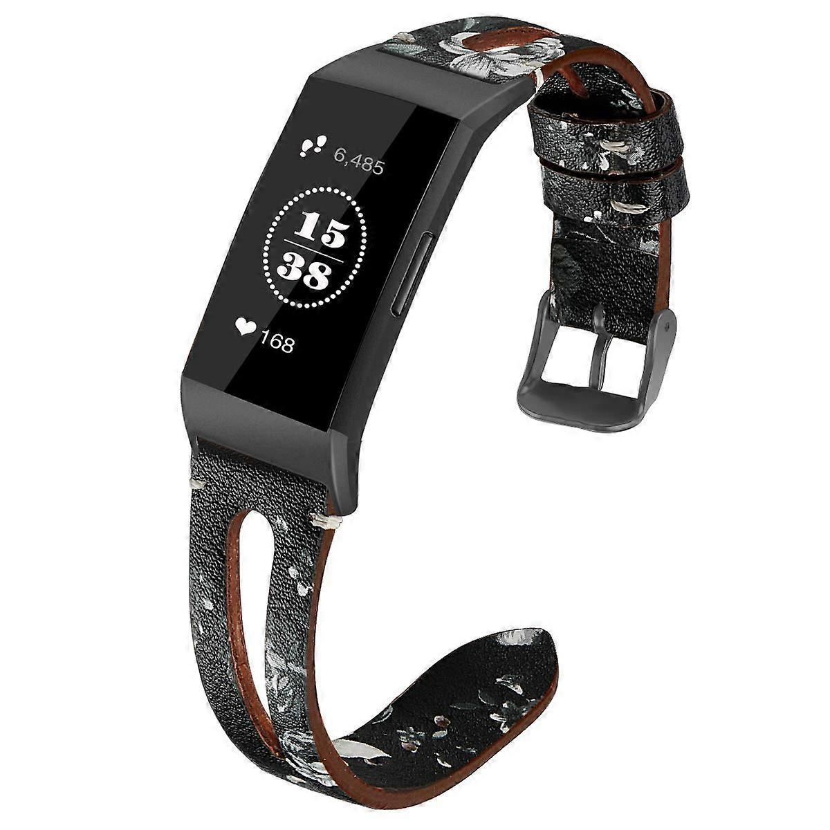 Leather Band  Breathable Strap Replacement for Fitbit Charge3 SE Small Large