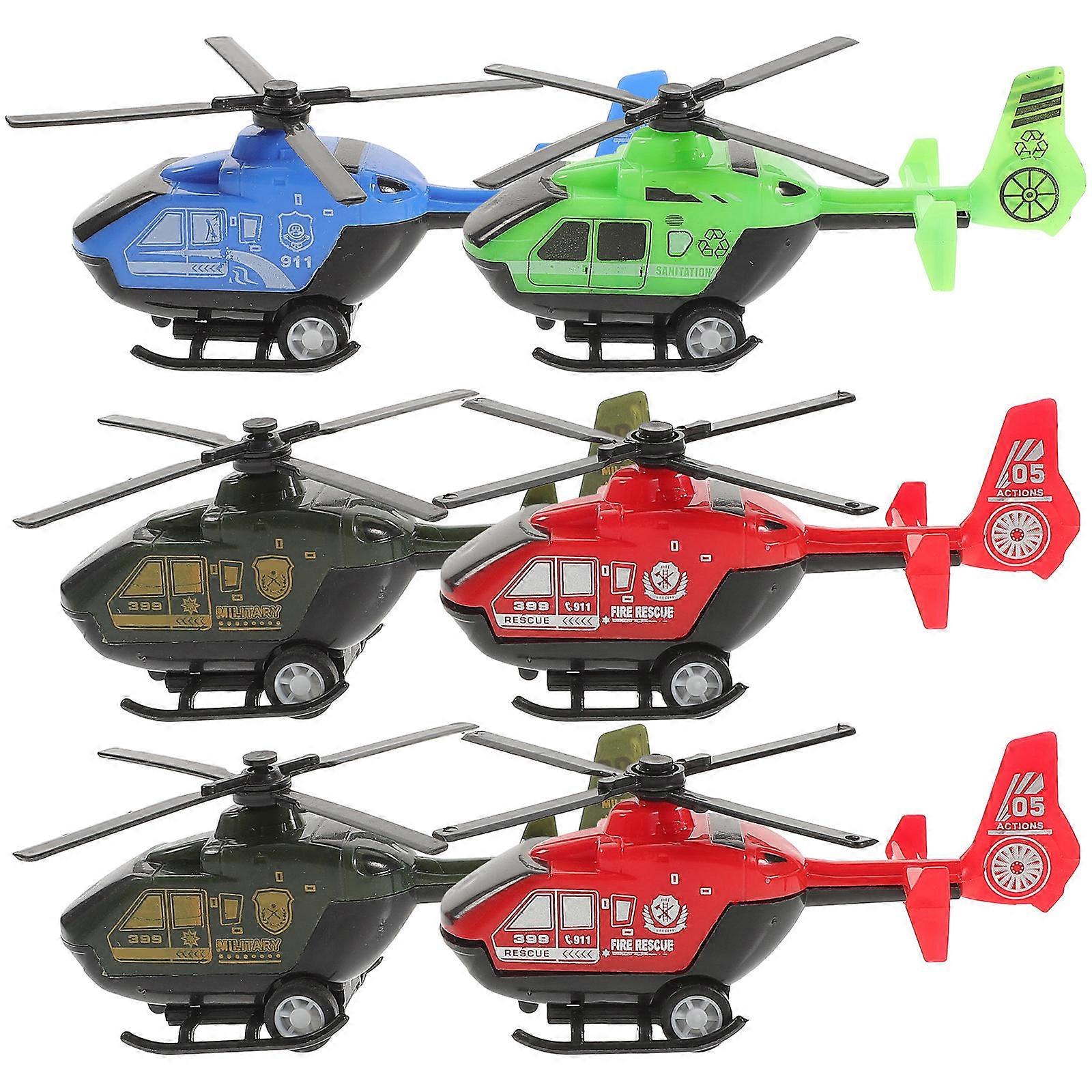 Plane Toys Plastic Pullback Helicopter Models for Kids Playing 12Pcs Set
