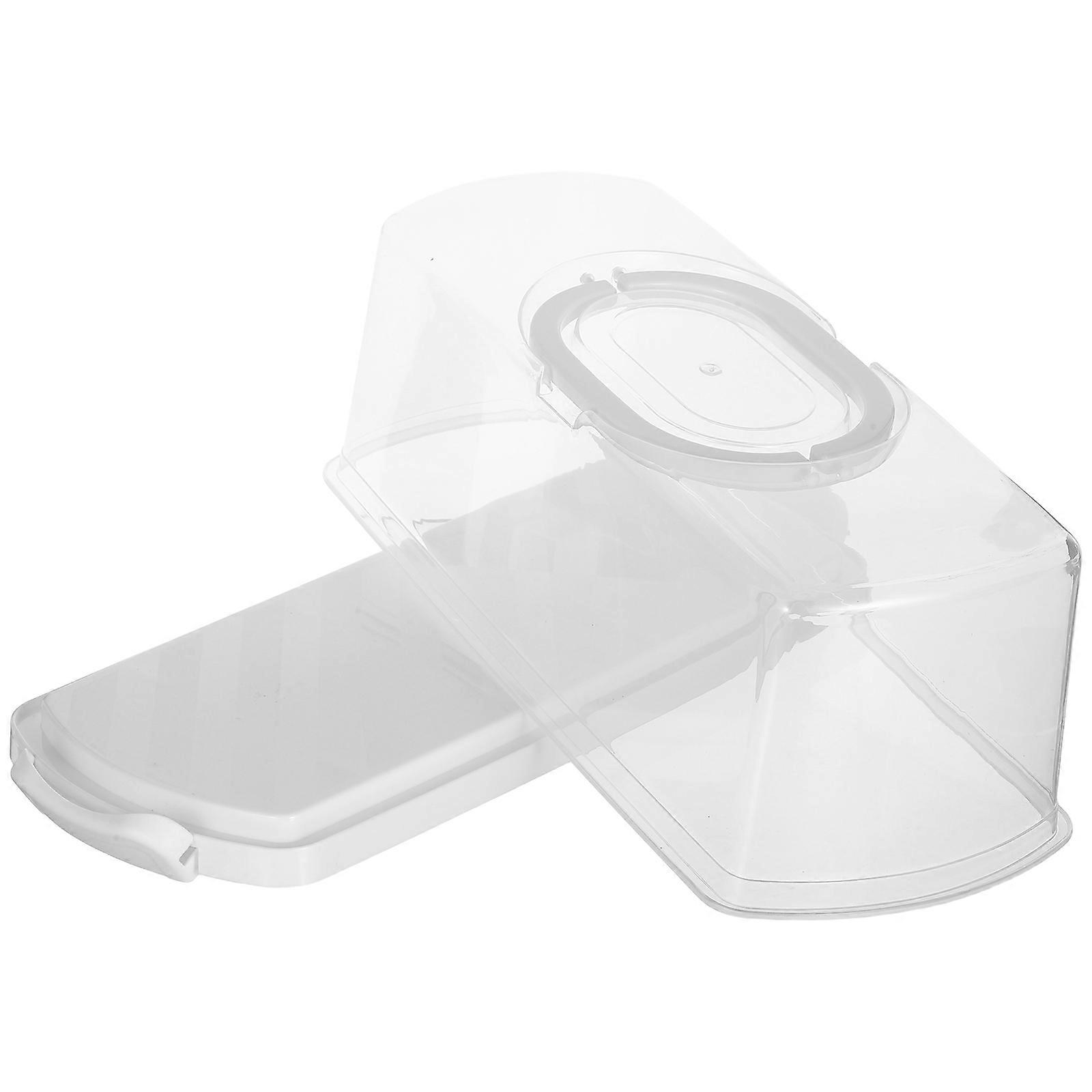 Reusable White Rectangular Bread Box for Storage with Airtight Lid