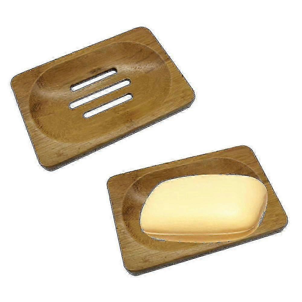 2 Pack Bamboo Wood Soap Dish