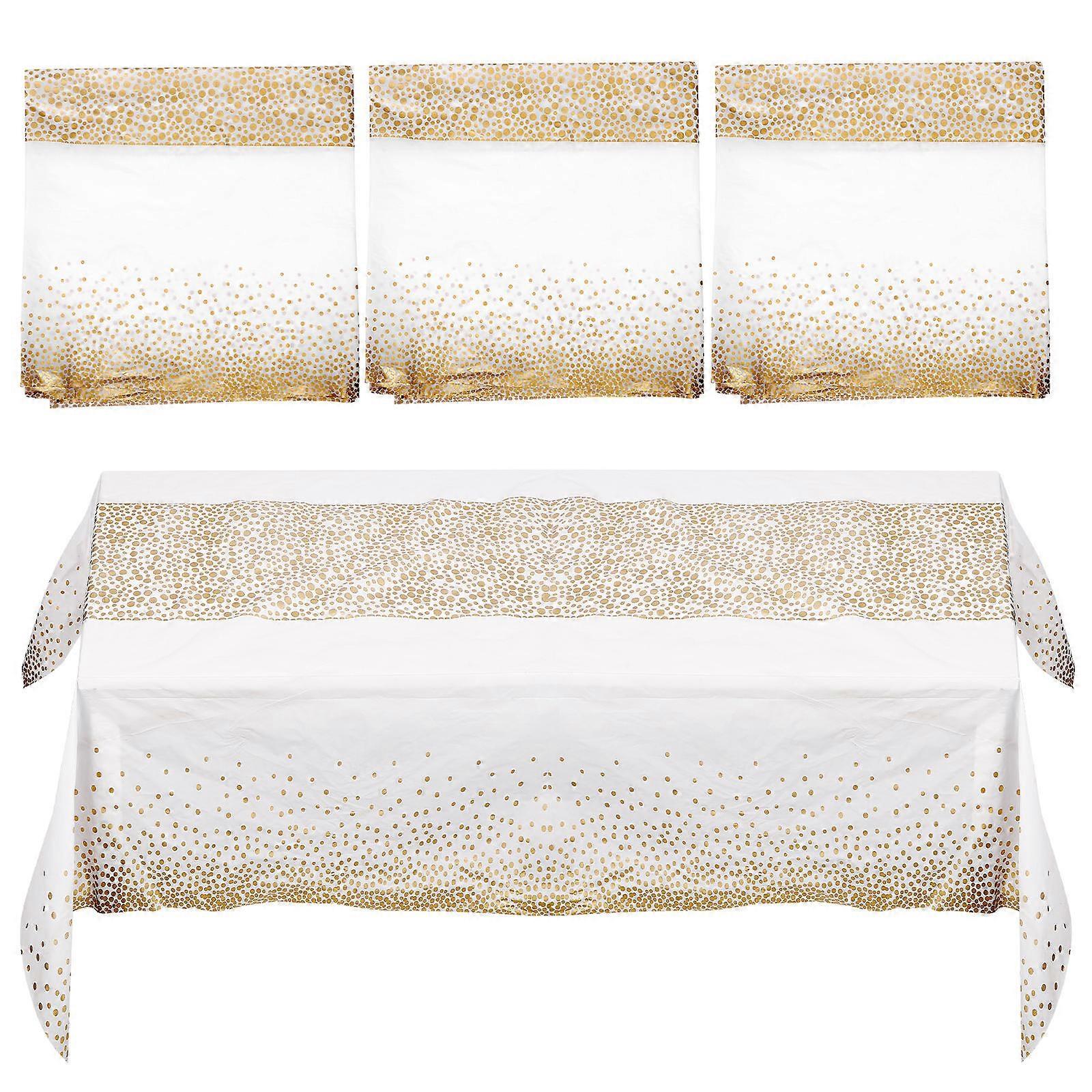 Dot Pattern Tablecloth Disposable for Decoration 4Pcs Party Cover