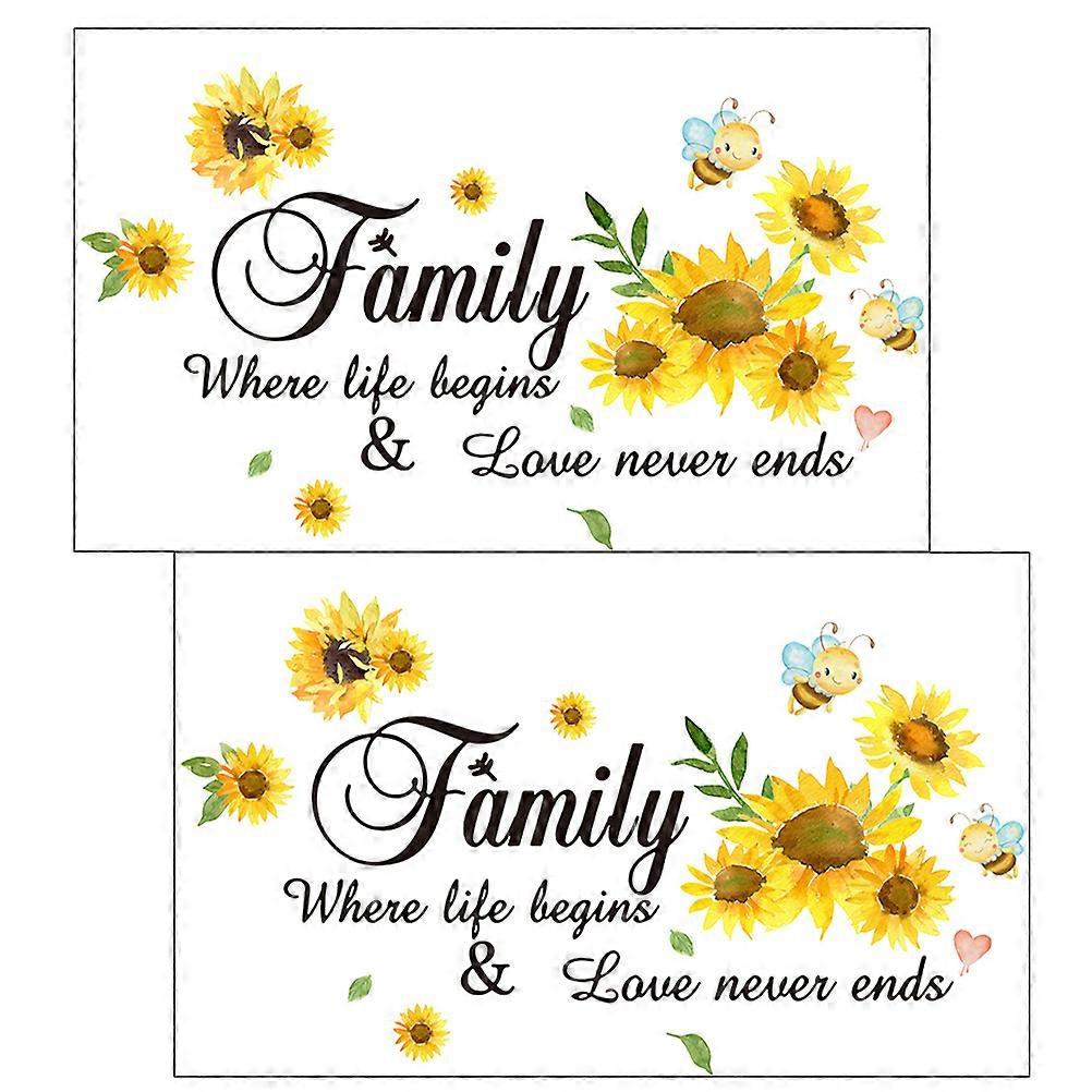 Decorative Wall Stickers Sunflower Bee Pattern for Decoration 2 Sheets PVC