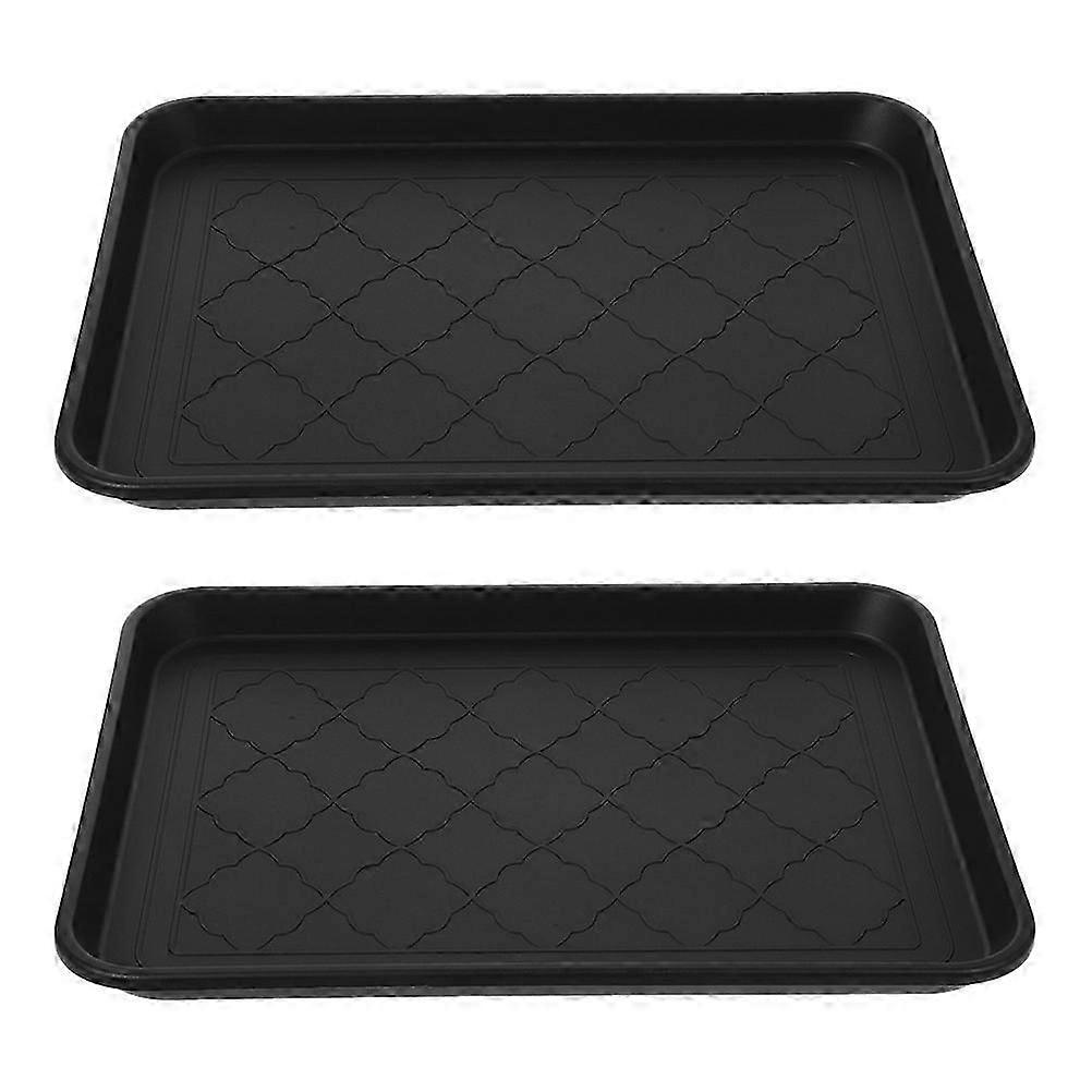 Plastic Boot Tray for Storage Multi-Functional Shoe Storage Tray 2Pcs Black