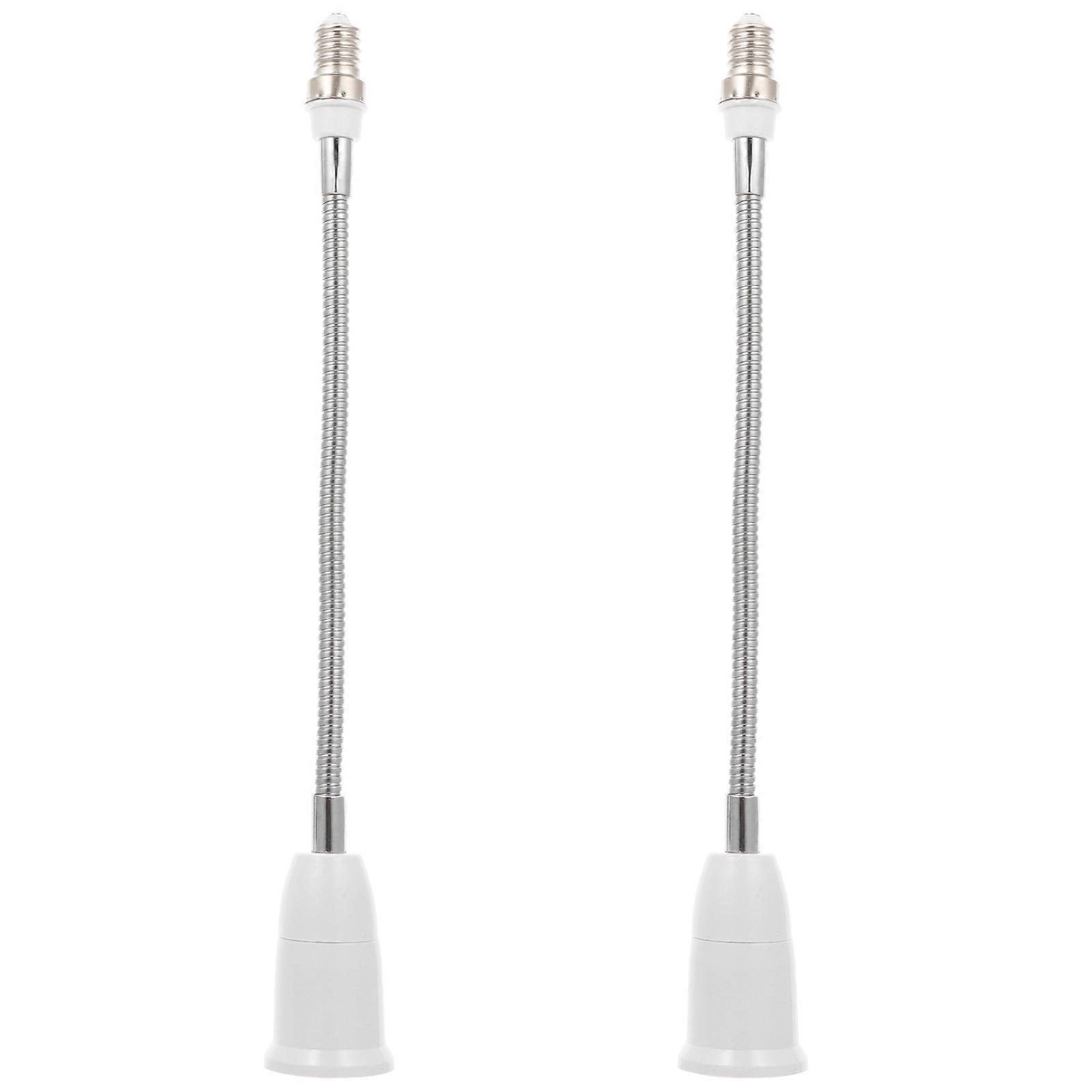 2 Pcs Light Bulb Lamp Holder Bendable Extension Socket Extender Adaptor 29.5cm
