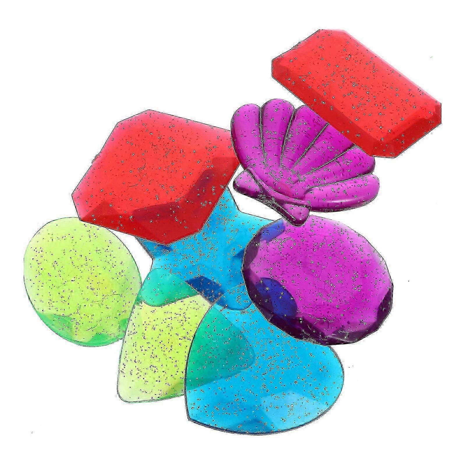 Acrylic Diving Gem Toy for Playing 8Pcs Assorted Colors