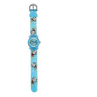 Armbanduhr für Kinder, Zeitanzeige für Kinderaktivitäten, 3D-Cartoon-Design, hellblaues PC-Material, Quarzwerk, 1 Stück