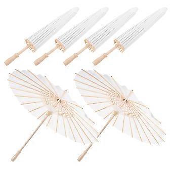 6pcs Paper Umbrellas: 23.6" Wedding Parasols DIY Painting Umbrellas - Chinese Style Oiled Paper Parasols for Bridal Party Ceiling Decoration Wedding P