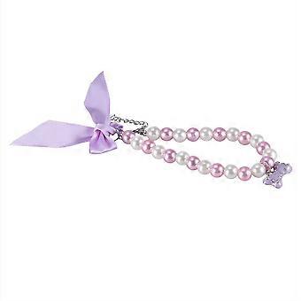 Dog Necklace Pet Necklace for Wearing 3Pcs with Crystal Pendant and Pearls