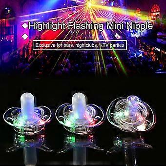 LED Toy Ring Sleeve, Soft Plastic Flashing Pacifier Ring with Red Blue Green Lights, Portable Entertainment for Bar, Party, Music Festival