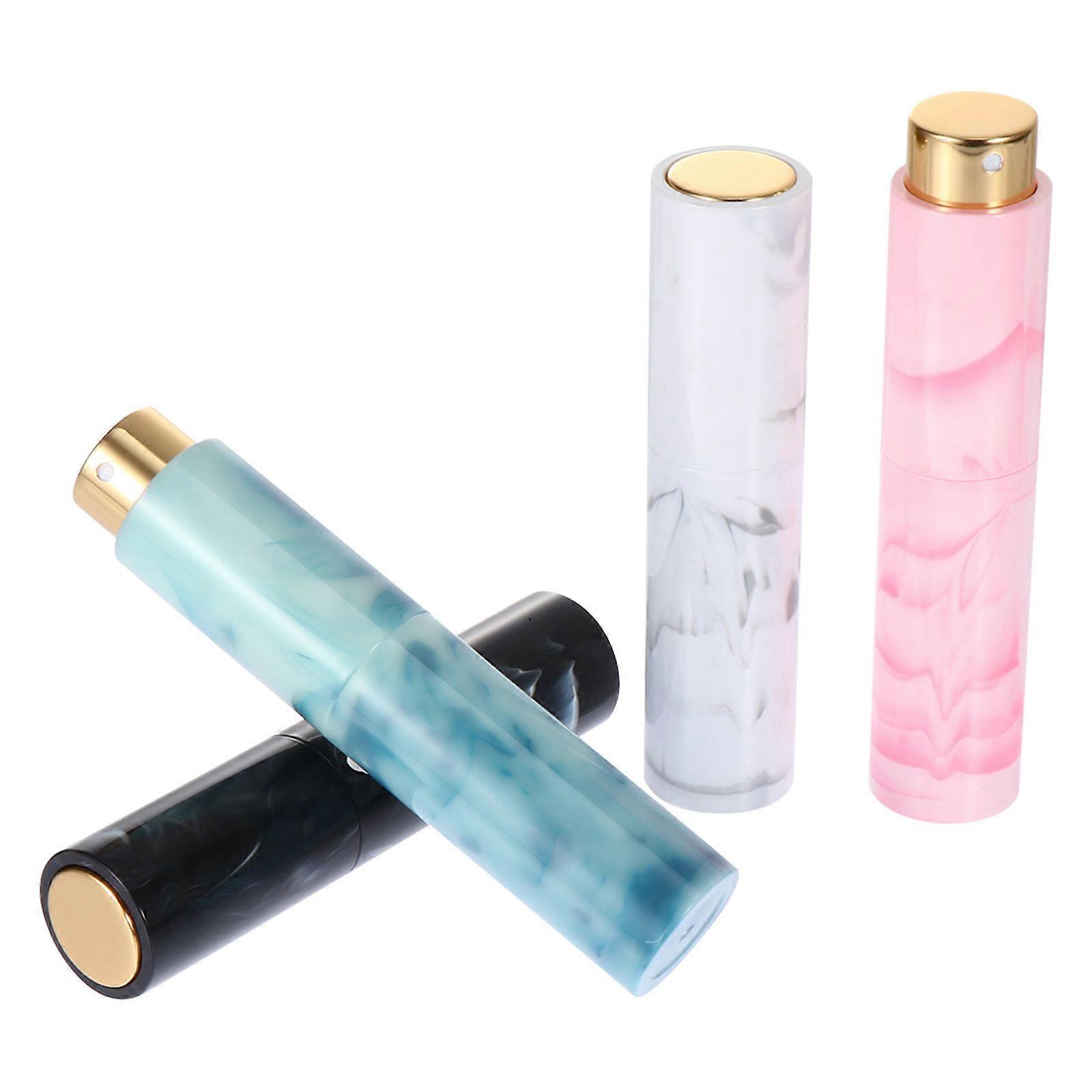 Marble Grain Portable Spray Bottles for Perfume 4Pcs Assorted
