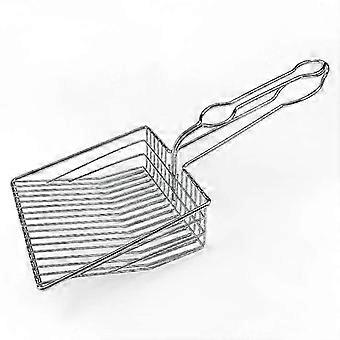 Roestvrijstalen kattenbakvulling schep, heavy duty, vermindert stof, kattenstront schep strandschep groot