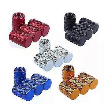 4Pcs Knurling Style Tire Valve Cap Aluminum Silver Car Tire Valve Stems Cap Tire Wheel Stem Air Valve Cap tire valve caps