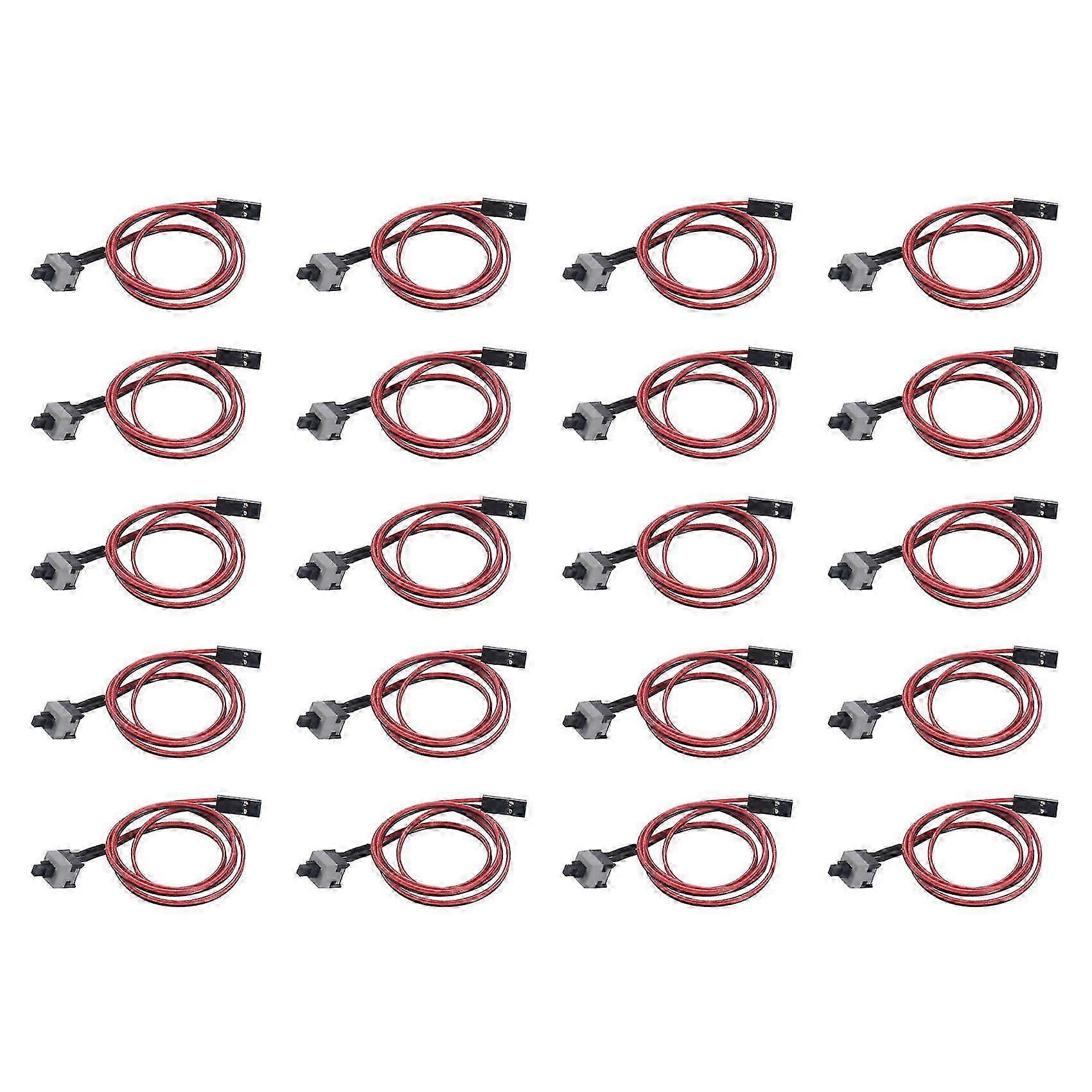 20pcs 20.5 Inch Long Power Button Switch Cable compatible with PC Switches Reset Computer