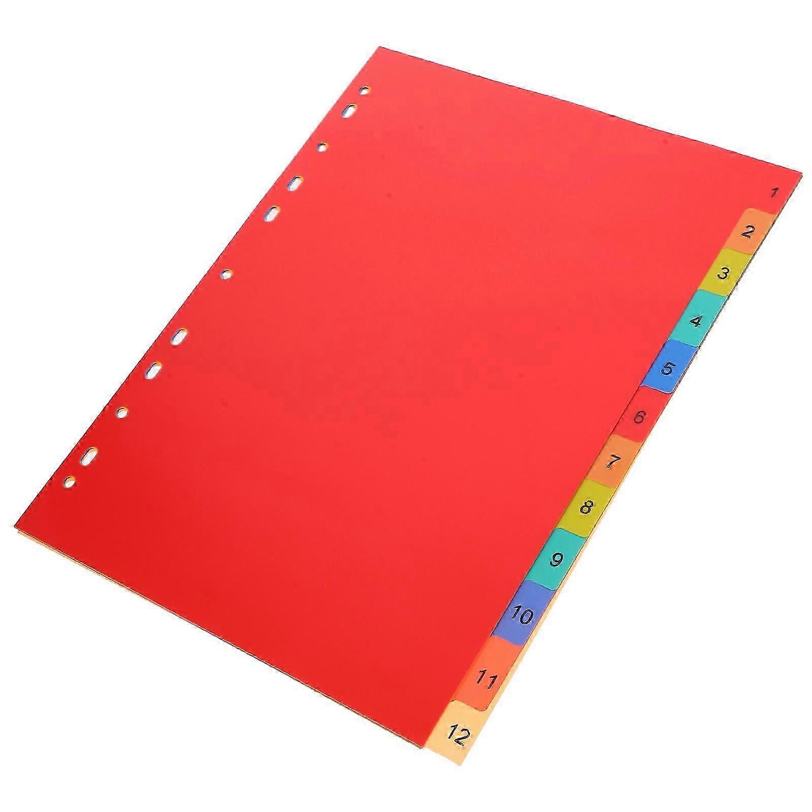 Notebook Dividers Red PP for Document Separation 5Pcs