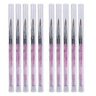 10pcs Nail Art Pennello Professionale Pennelli per Unghie per Gel Smalto Applicazione Chiodo