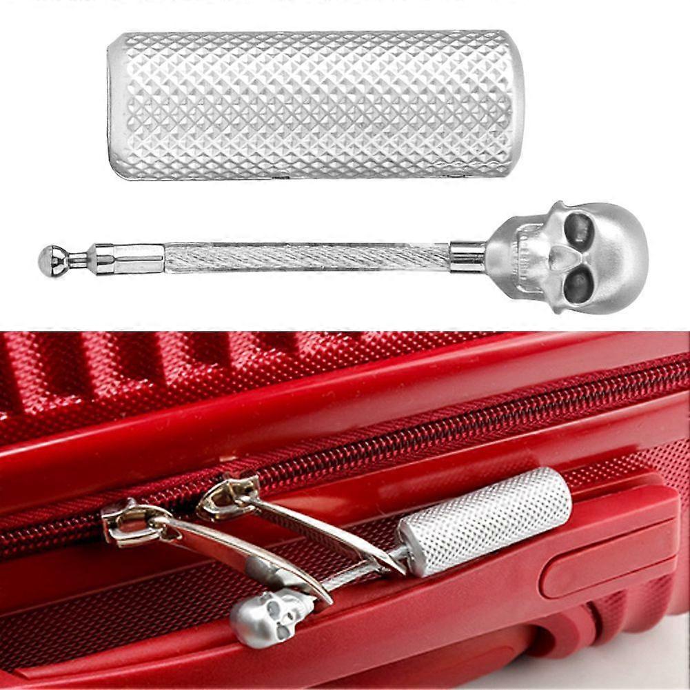 Safe Suitcase Lock Wire Rope Customs Password Skull Lock(Silver)