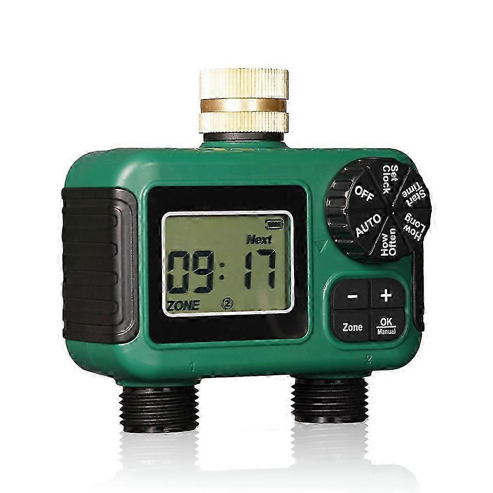 2 Outlet Water Timer Sprinkler Timer IP55 Waterproof Irrigation Controller with LCD Display compatible with 2 S