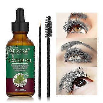 2 Pcs 30ml Castor Oil Lash And Brow Brushes Pure Castor Oil For Eyelashs Eyebrows Hair Growth