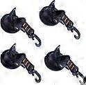 4 suction cups with hook - multifunctional hooks - reusable - super strong