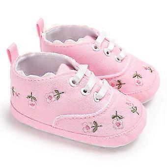 Baby Girls Toddlers Shoes, born Sneakers,Embroidered Crib Wear,Anti Slip Footwear,First Walkers,Infant Soft Sole Prewalkers