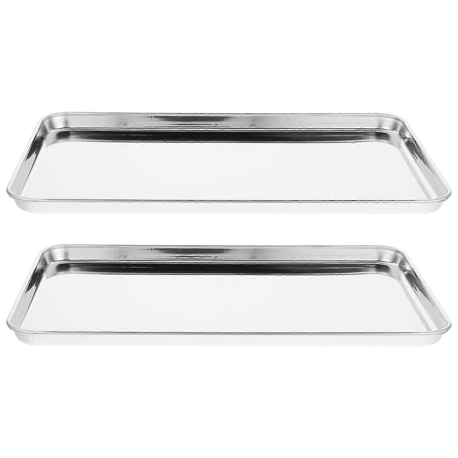 2 PCS Breakfast Biscuits Sushi Serving Board Cookie Baking Sheet Stainless Steel Cookie Sheet Rectangular Baking Dish