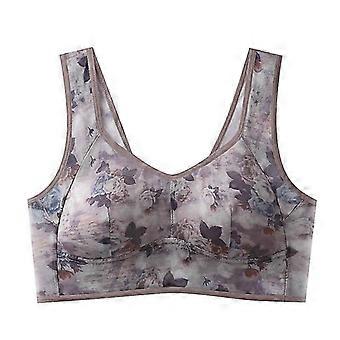 Reggiseno comfort rinfrescante in pizzo di seta ghiaccio, reggiseno comfort senza bottoni in pizzo
