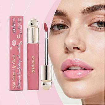 Zephoco peach pink silky light matte lip gloss creates a matte and lightweight matte lip makeup that is easy to apply and convenient for lipstick