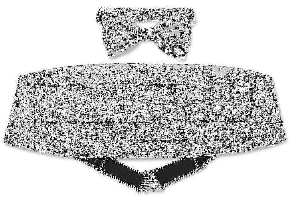 Metallic Design Men's Cummerbund Bow Tie Set