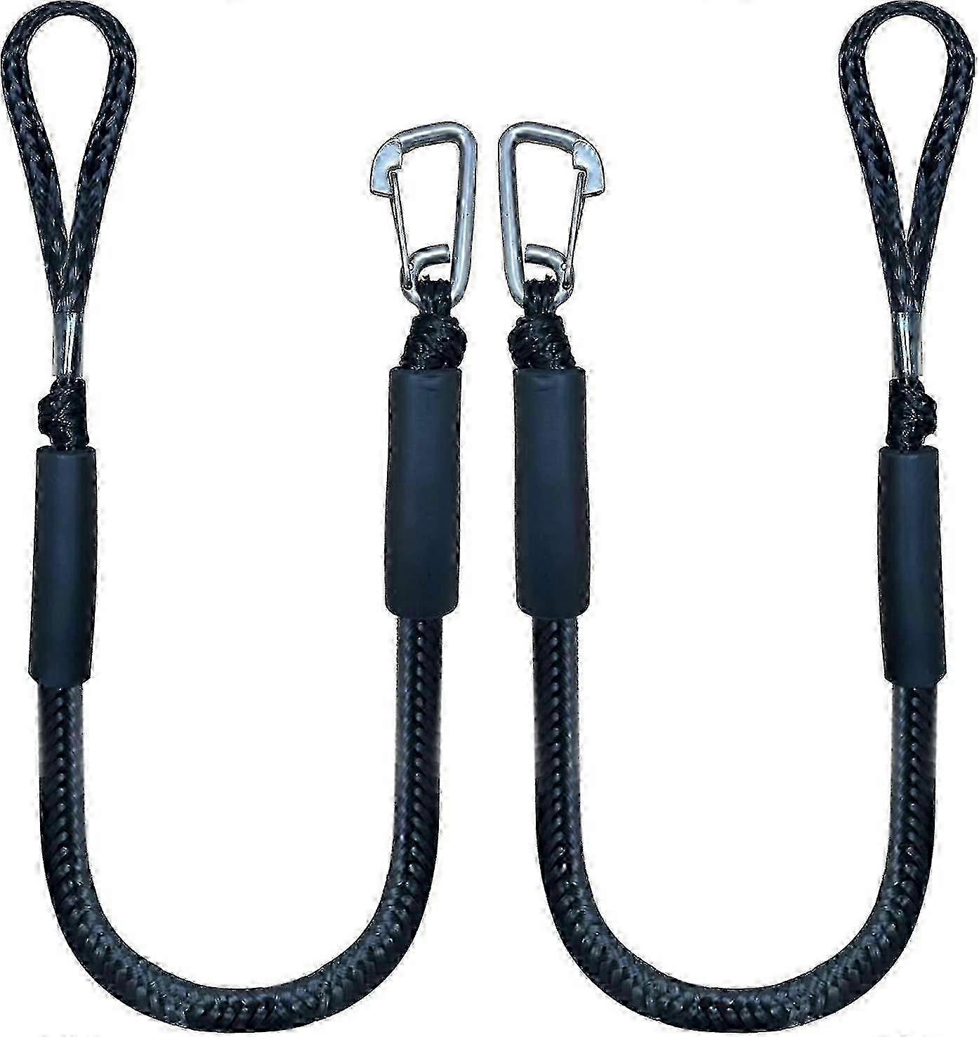 2Pack 4Ft Bungee Dock Mooring Rope with Hook for Boat