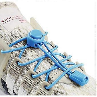 Blue Elastic Self-Locking Shoelaces 120CM No-Tie Laces for Adults & Kids