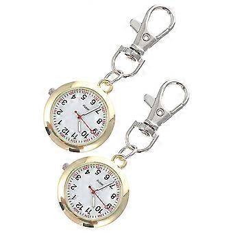 Kleine quartz zakhorloges voor verpleegkundigen, 2 stuks, goudkleurig, voor gebruik door medisch personeel.