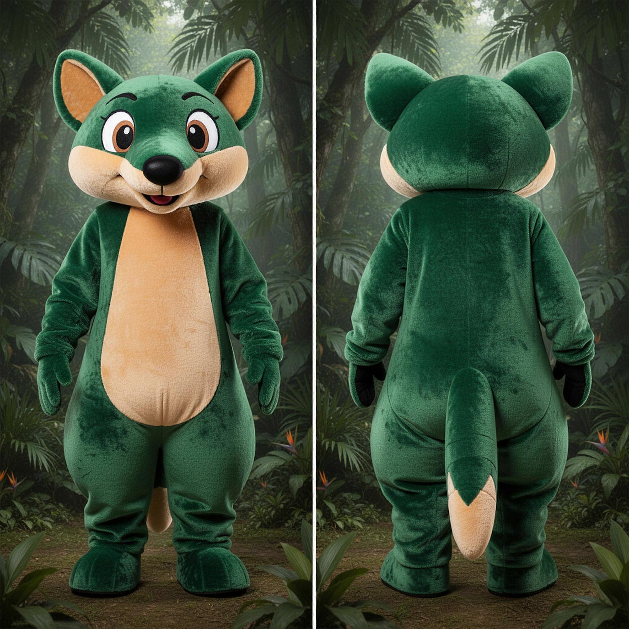MASTICOT Forest Green Playful Mongoose Mascot
