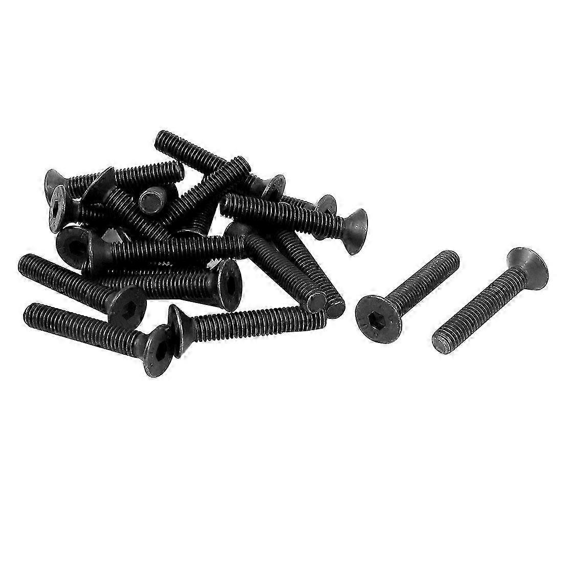 6 x 35mm etric Hex Socket Countersunk Flat Head Screw Bolts Black (20-pack)