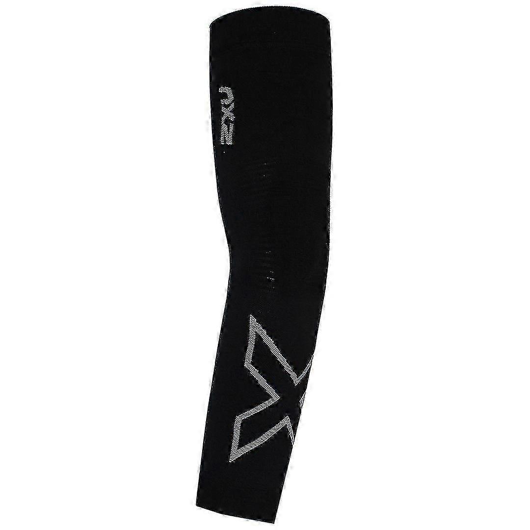 Black/Silver Flex Compression Single Arm Sleeve UA3567a BLK GRY